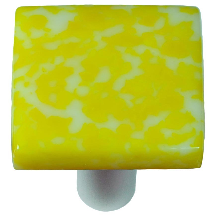 1 1/2" Knob in Sunflower Yellow & White with Aluminum base