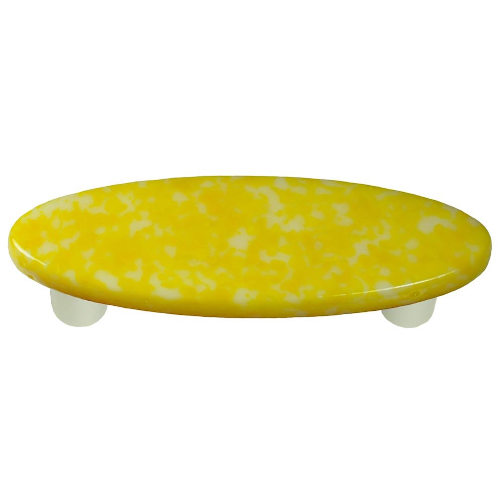 3" Centers Handle in Sunflower Yellow & White with Aluminum base