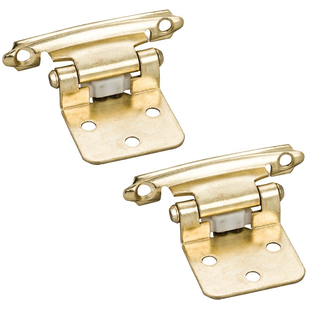 Cabinet Hardware Flush Hinges Polished Brass Pair 