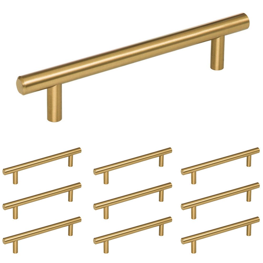 10 Pack of 5" Centers Cabinet Pull in Satin Bronze