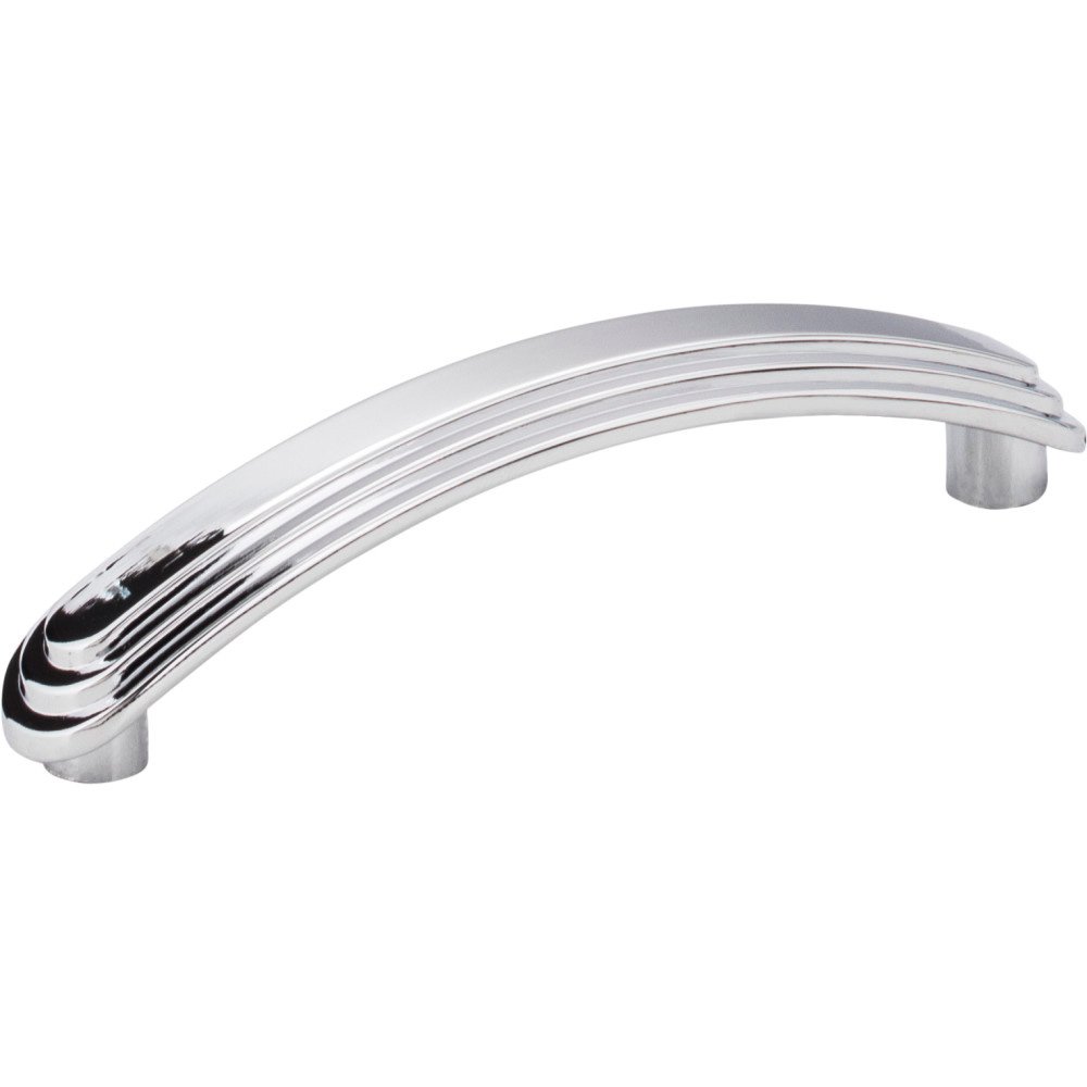 4 1/2" Overall Length Stepped Rounded Cabinet Pull in Polished Chrome