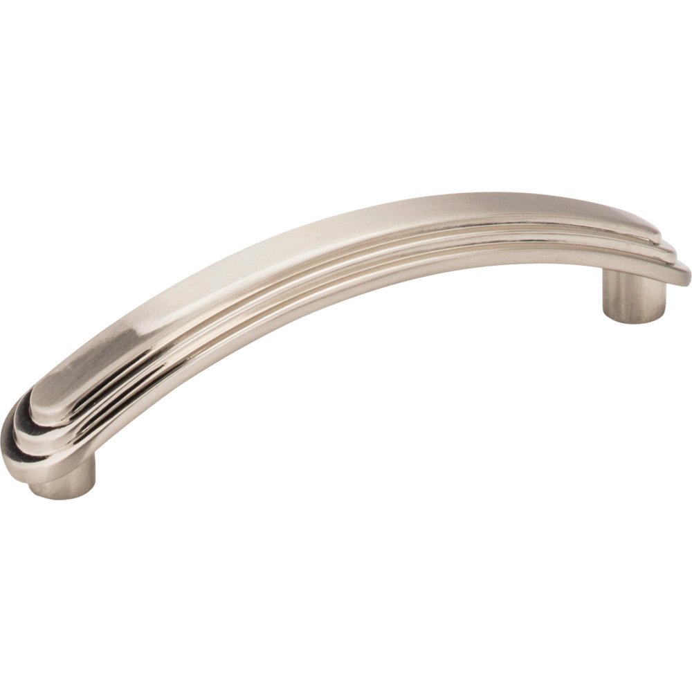 4 1/2" Overall Length Stepped Rounded Cabinet Pull in Satin Nickel