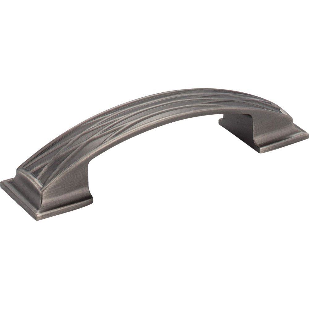 96mm Centers Lined Cabinet Pull in Brushed Pewter