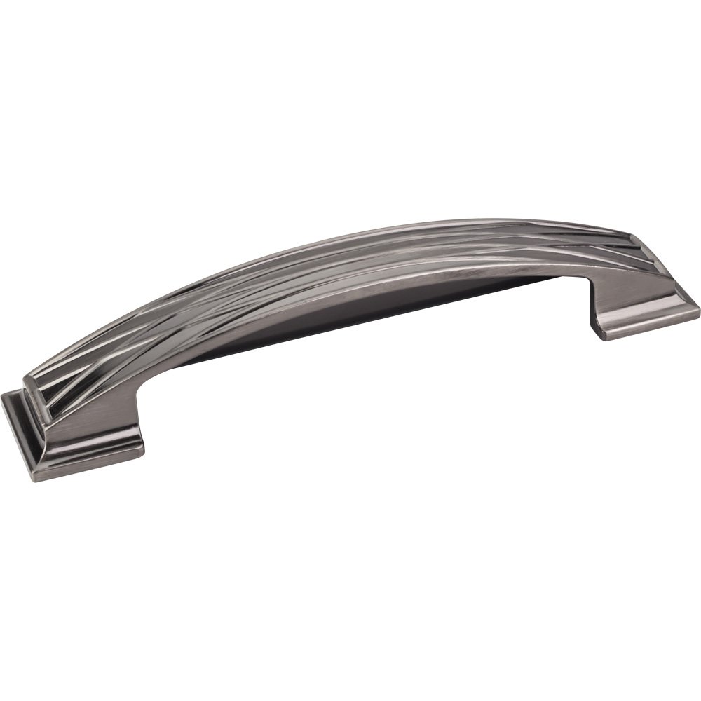 128mm Centers Lined Cup Cabinet Pull in Brushed Black Nickel