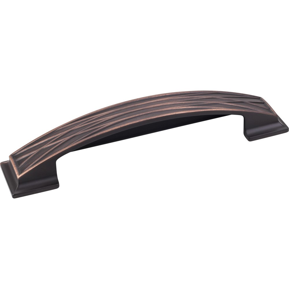 128mm Centers Lined Cup Cabinet Pull in Brushed Oil Rubbed Bronze