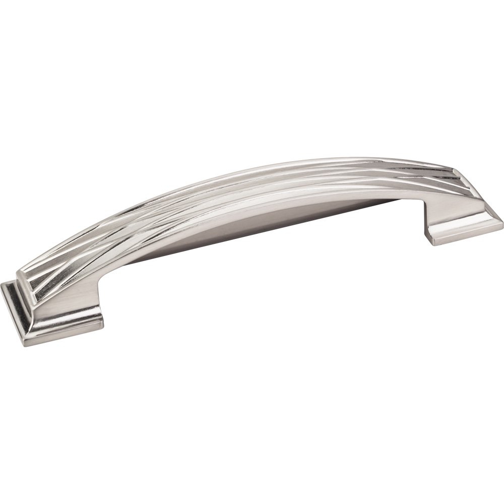 128mm Centers Lined Cup Cabinet Pull in Satin Nickel