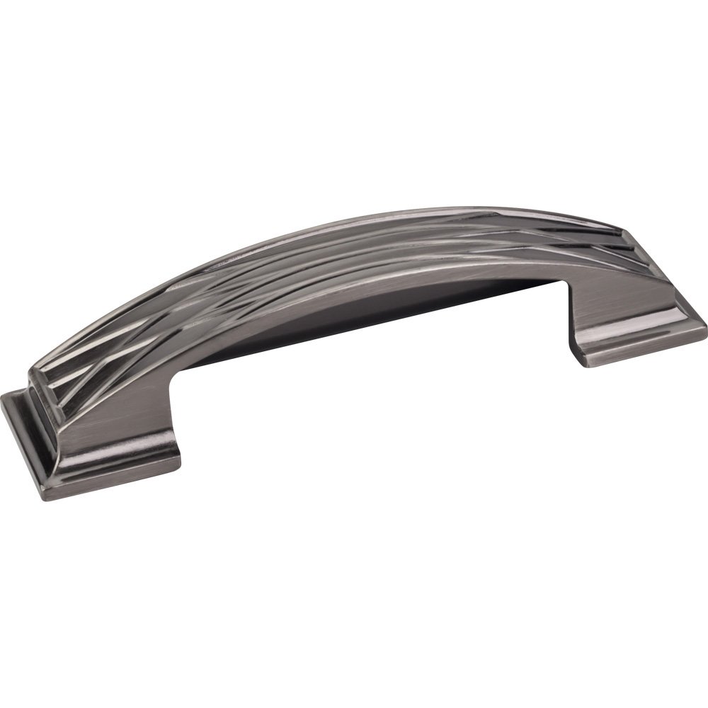96mm Centers Lined Cup Cabinet Pull in Brushed Black Nickel