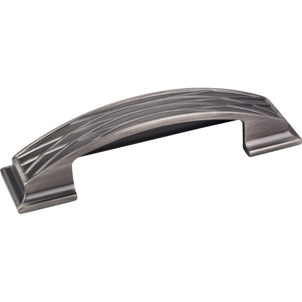 96mm Centers Lined Cup Cabinet Pull in Brushed Pewter