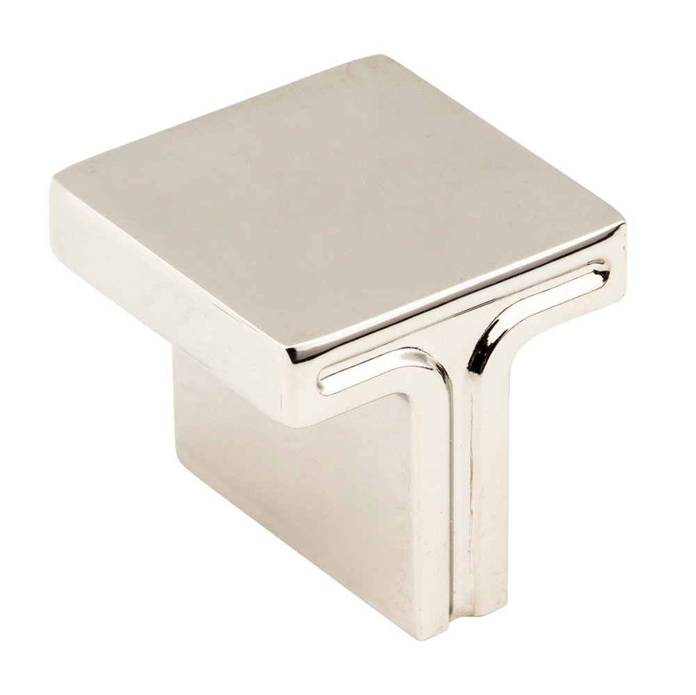 1 1/8" Overall Length Square Cabinet Knob in Polished Nickel