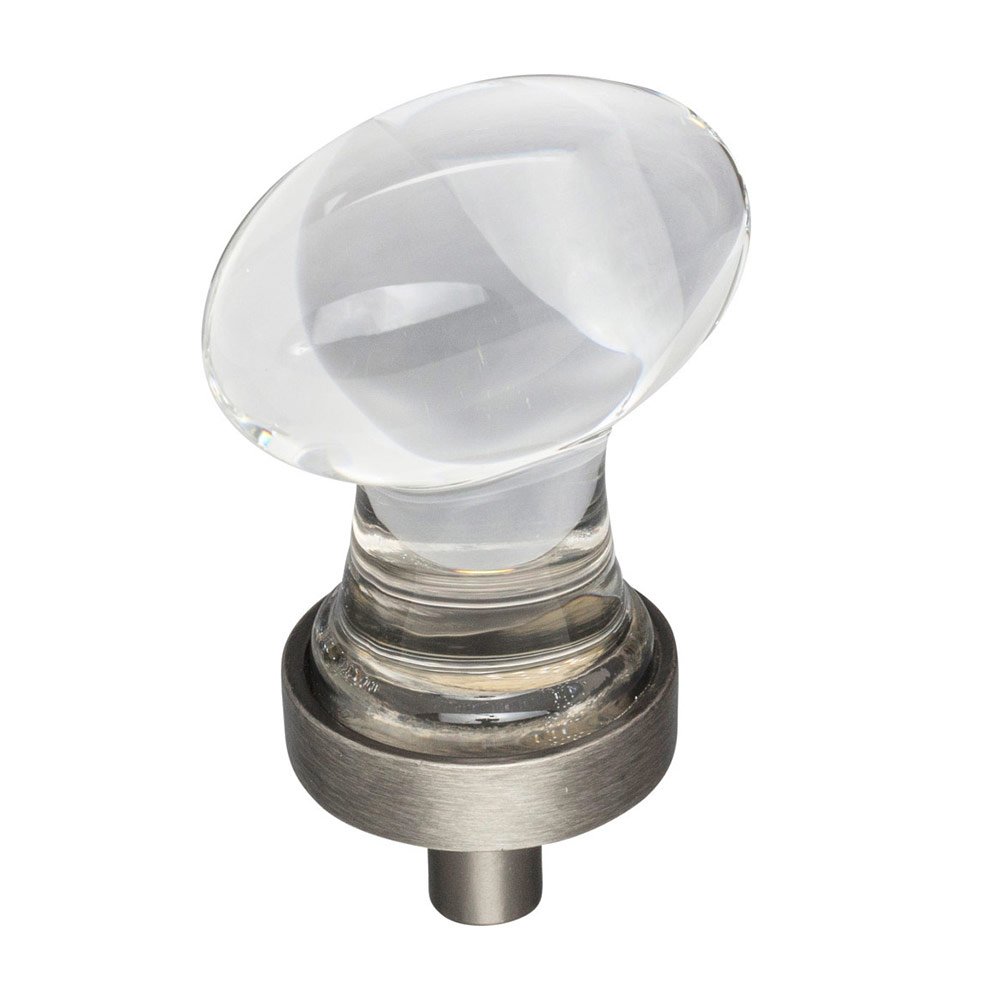 1-1/4" Glass Cabinet Knob in Brushed Pewter