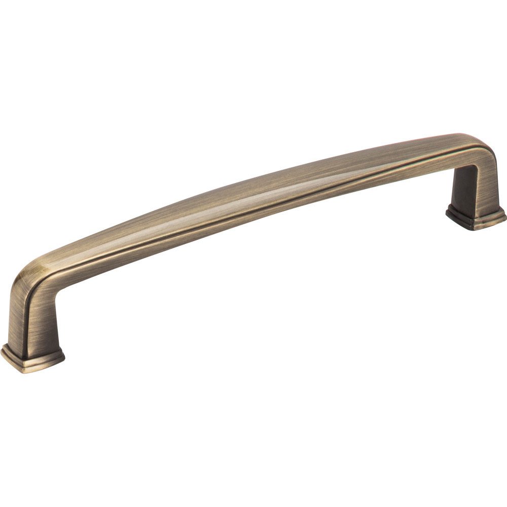 5" Centers Plain Square Pull in Brushed Antique Brass