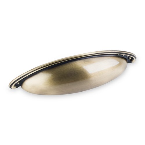 3 3/4" Centers Nouveau Cup Pull in Brushed Antique Brass