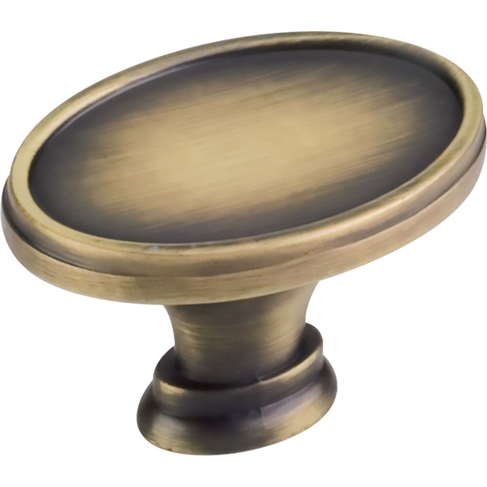 1 9/16" Smooth Oval Knob in Antique Brushed Satin Brass