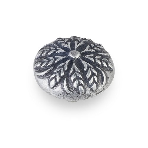 1 3/16" Diameter Knob with Wheat Detail in Distressed Antique Silver