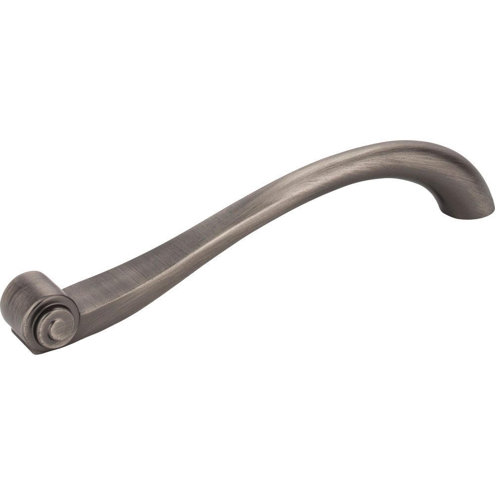 6 1/4" Centers Scroll Pull in Brushed Pewter