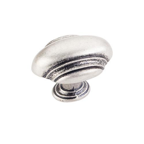 1 5/8" Oblong Knob in Distressed Pewter