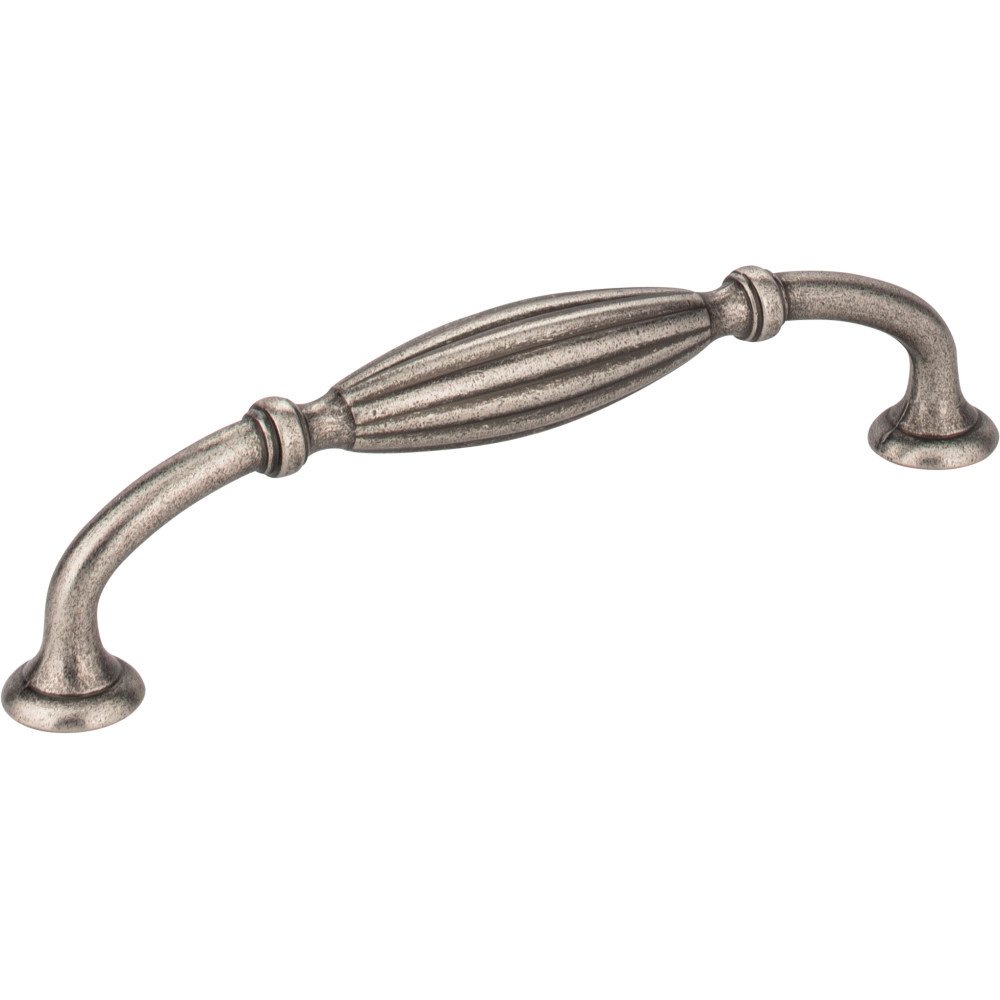5" Centers Ribbed Cabinet Pull in Distressed Pewter