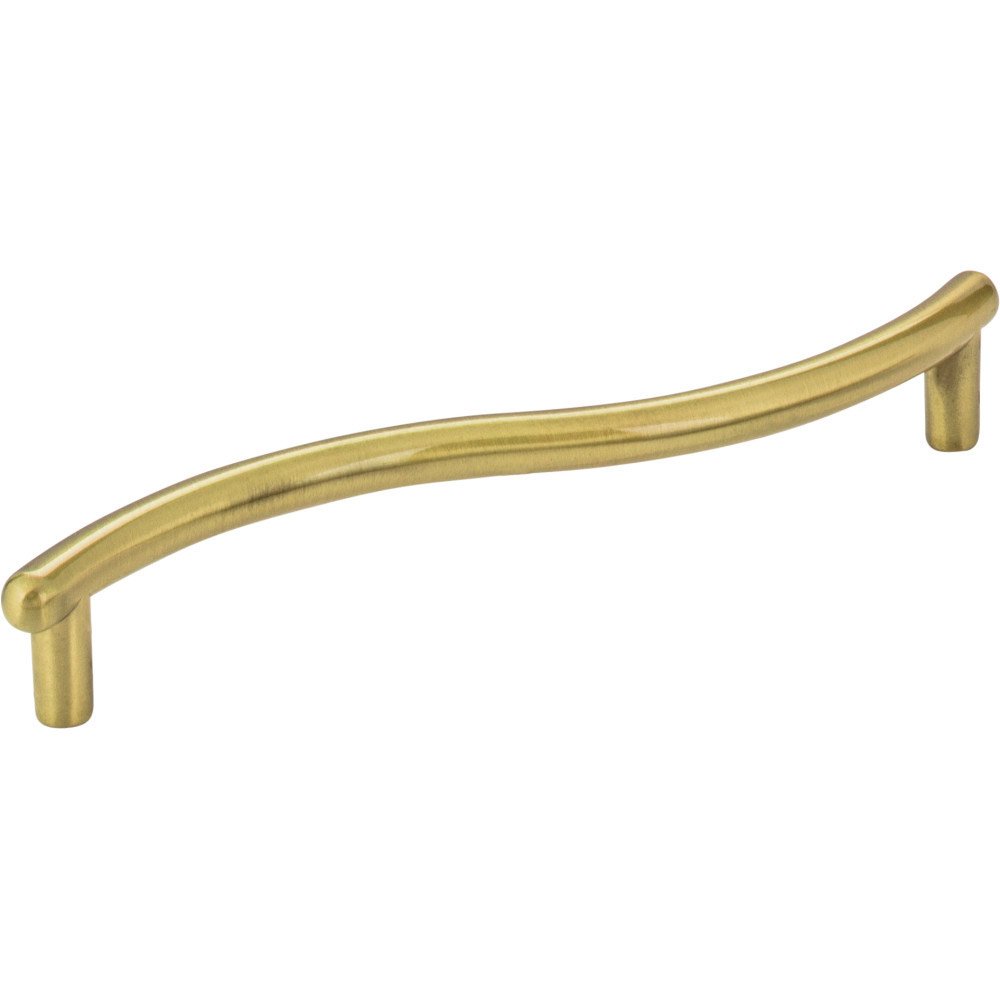 5" Centers Curved Pull in Brushed Brass