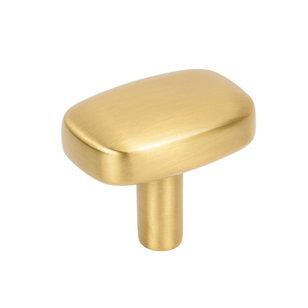 1-1/2" Length Rectangle Knob in Brushed Gold