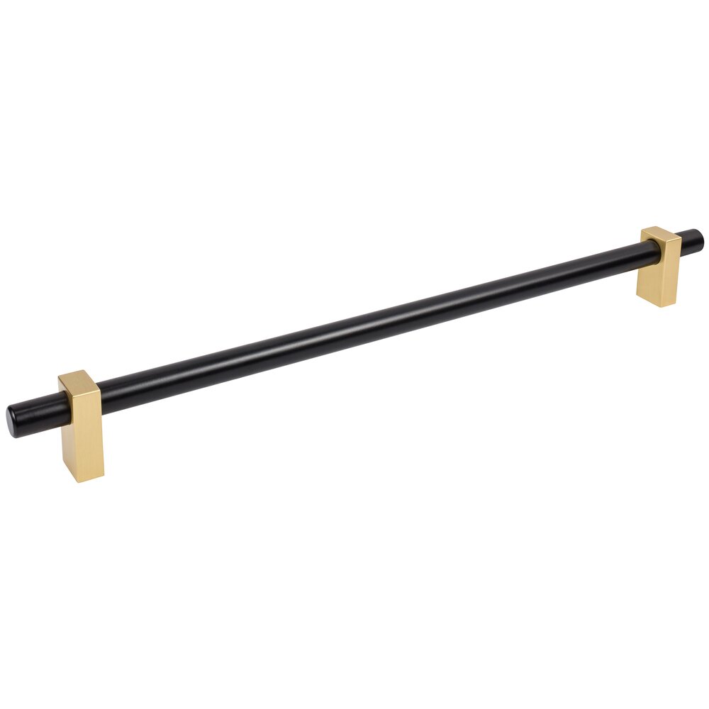 18" Centers Appliance Pull in Matte Black with Brushed Gold