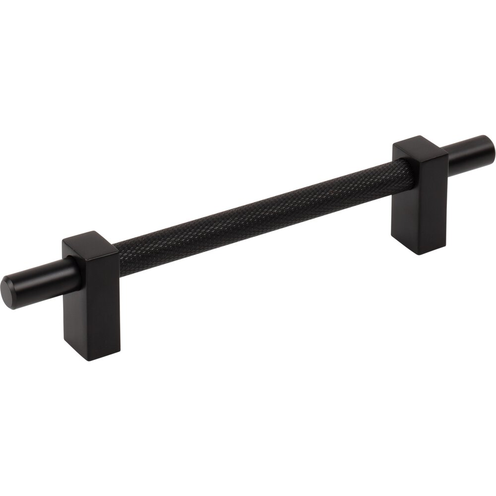 128mm Centers Bar Pull With Knurled Center in Matte Black