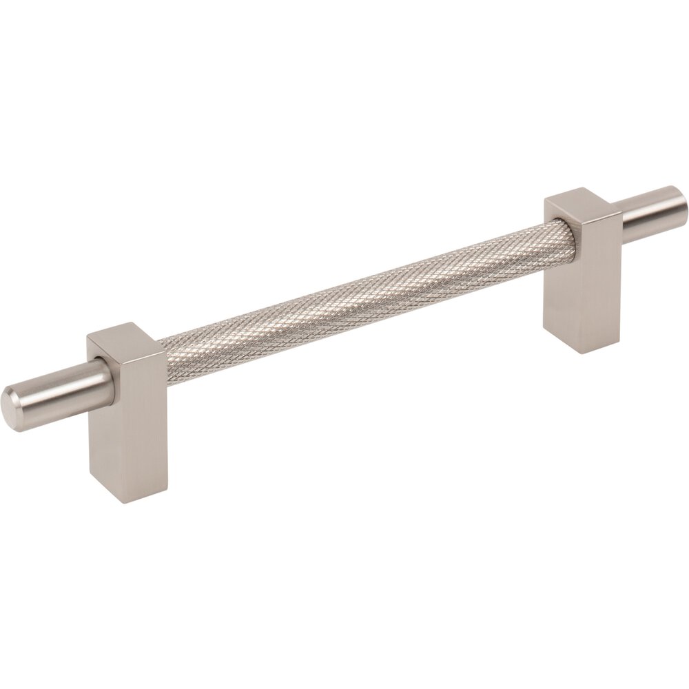 128mm Centers Bar Pull With Knurled Center in Satin Nickel