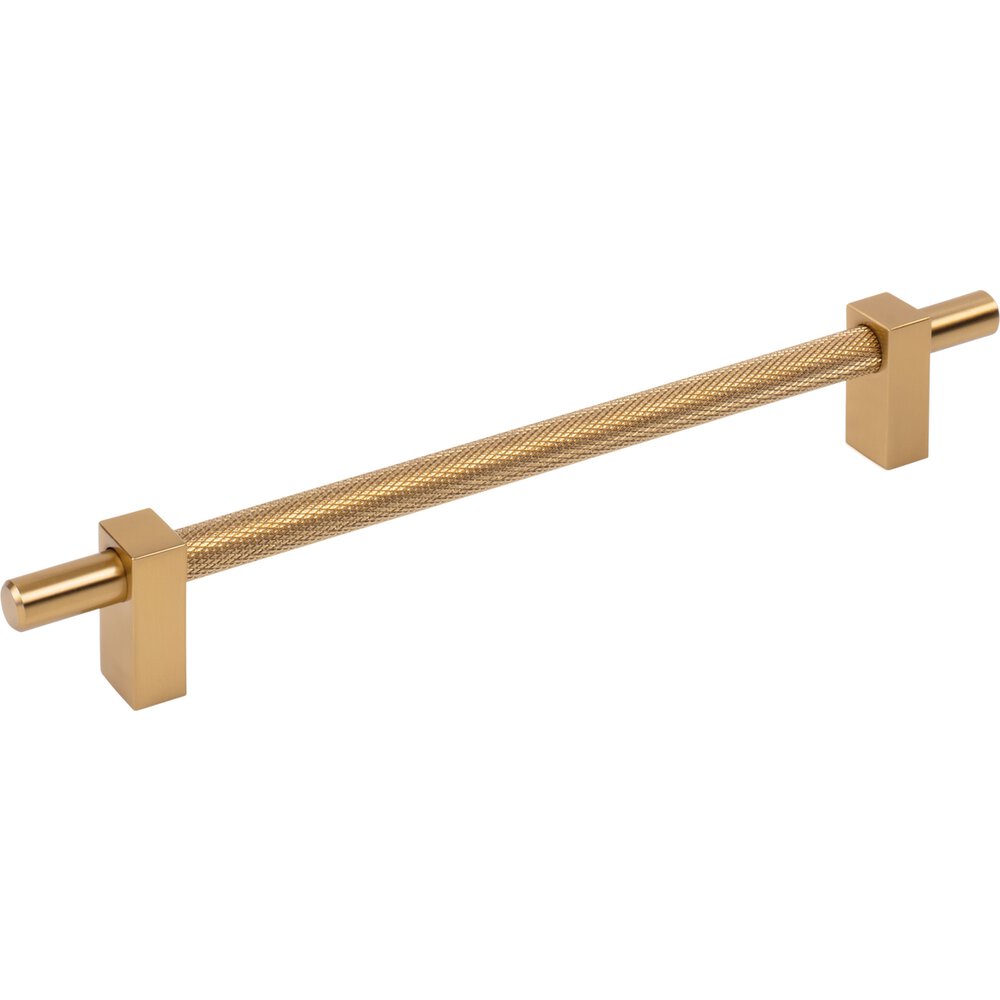 192mm Centers Bar Pull With Knurled Center in Satin Bronze