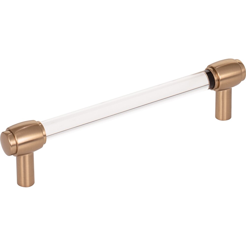 128 mm Center-to-Center Cabinet Bar Pull in Clear Acrylic and Satin Bronze
