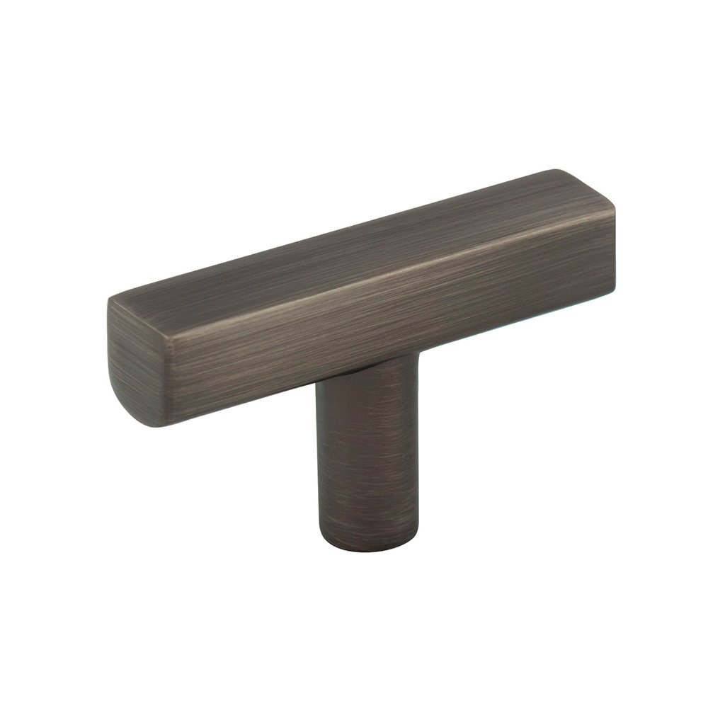 2" Long "T" Cabinet Knob in Brushed Pewter