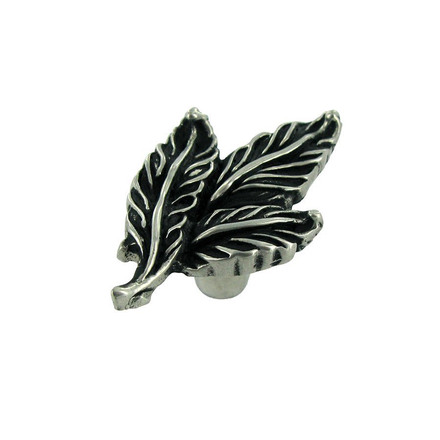 Small Leaf Knob in Antique Silver