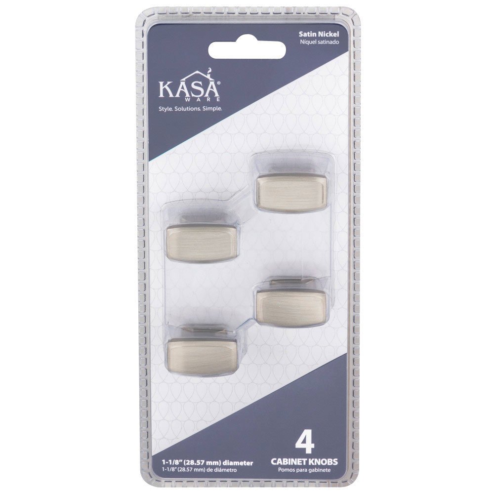 (4pc Pack) 1 1/8" Long Cabinet Knob in Satin Nickel