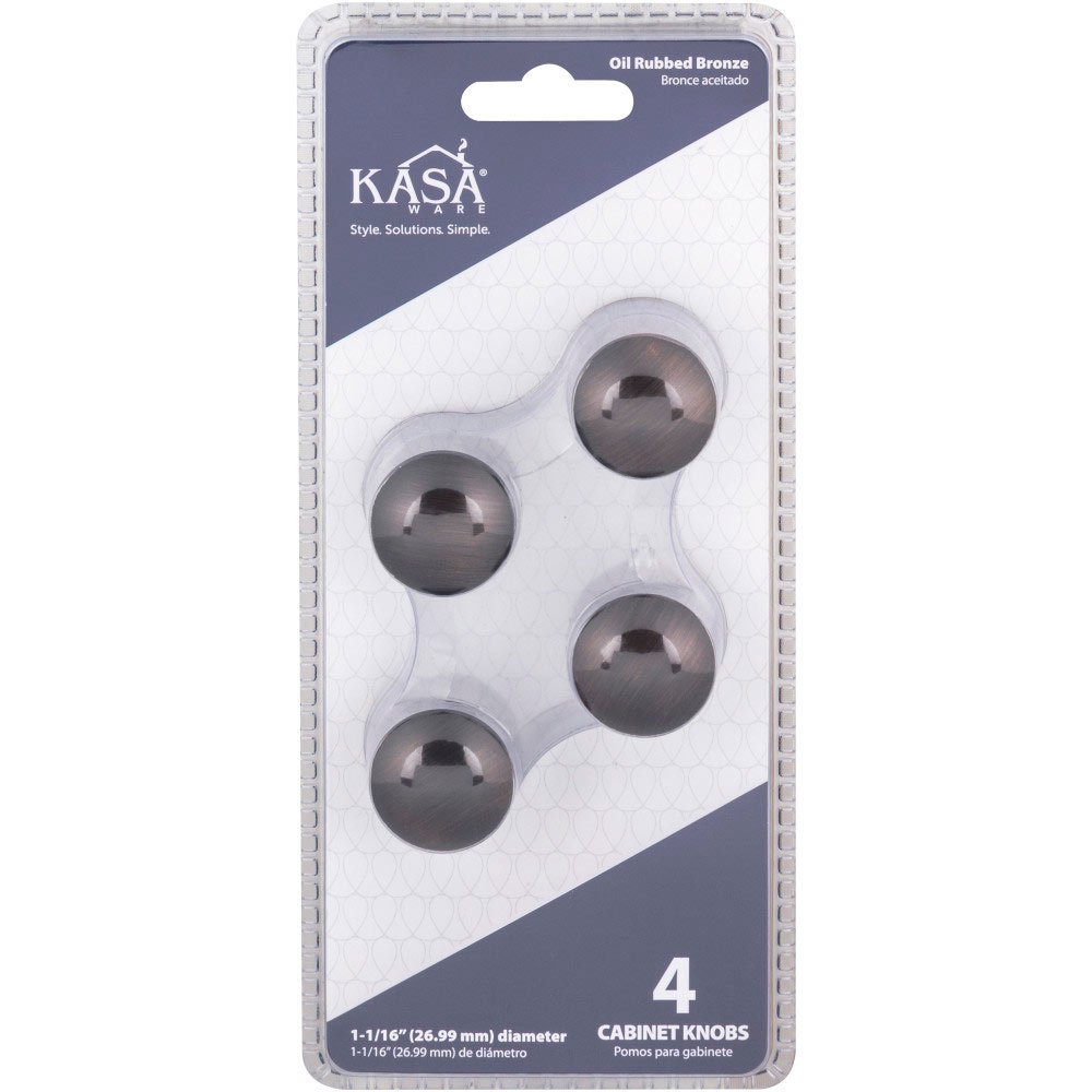 (4pc Pack) 1 1/16" Diameter Cabinet Knob in Brushed Oil Rubbed Bronze