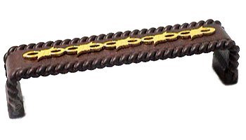 Braided Pull with Barbed Wire in Rust with Gold