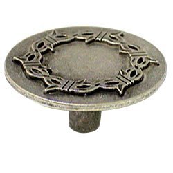 Round Knob with Barbed Wire in Old Silver