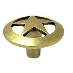 Star Knob in Antique Brass