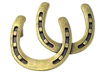 Double Horseshoe Pull in Antique Brass