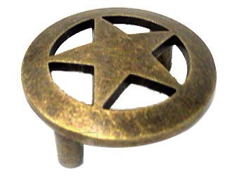 Large Star Pull in Antique Brass