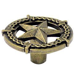 Ornamental Star Knob in Antique Brass