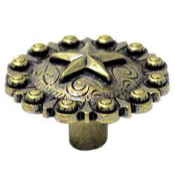Star Conch Knob Antique Brass