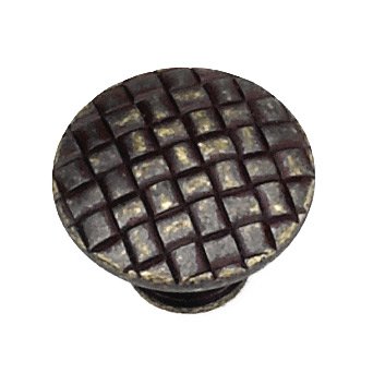 1 1/4" Cross-Hatch Knob in Weathered Antique Bronze