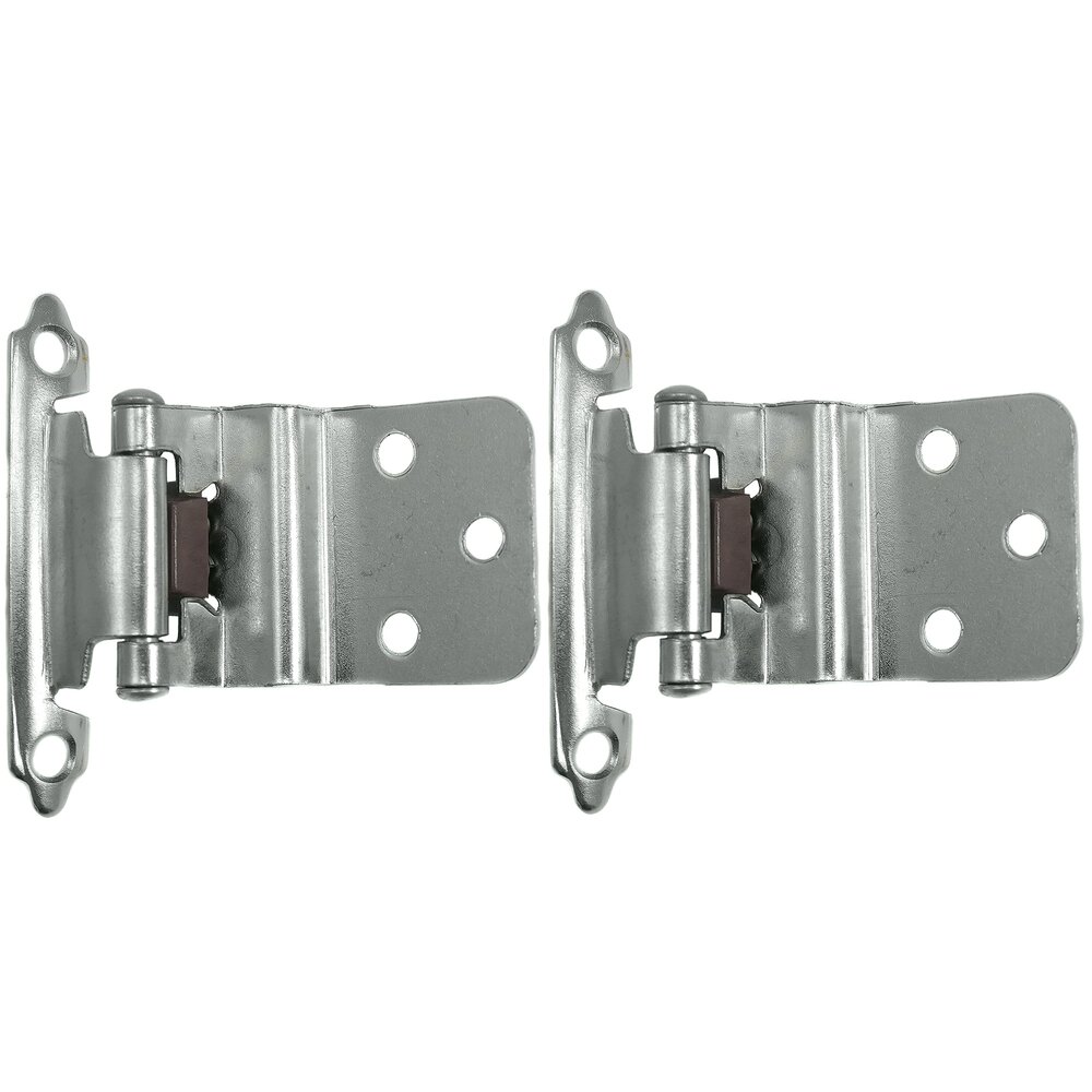 (Pair) 3/8" Inset Self-Closing Hinge in Polished Chrome