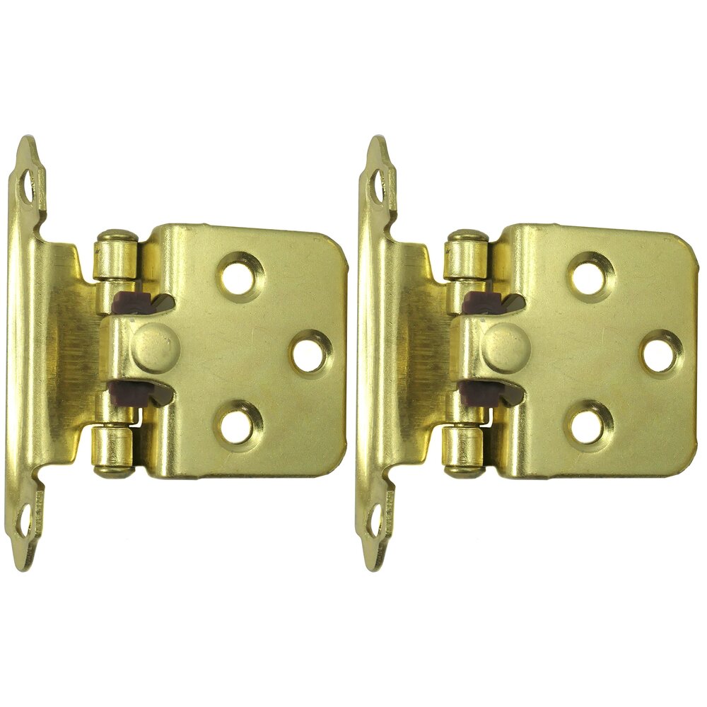 (Pair) No Inset Self-Closing Hinge in Polished Brass