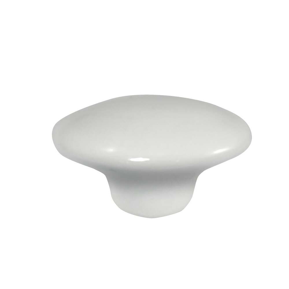 1 3/8" Porcelain Knob in Oval White