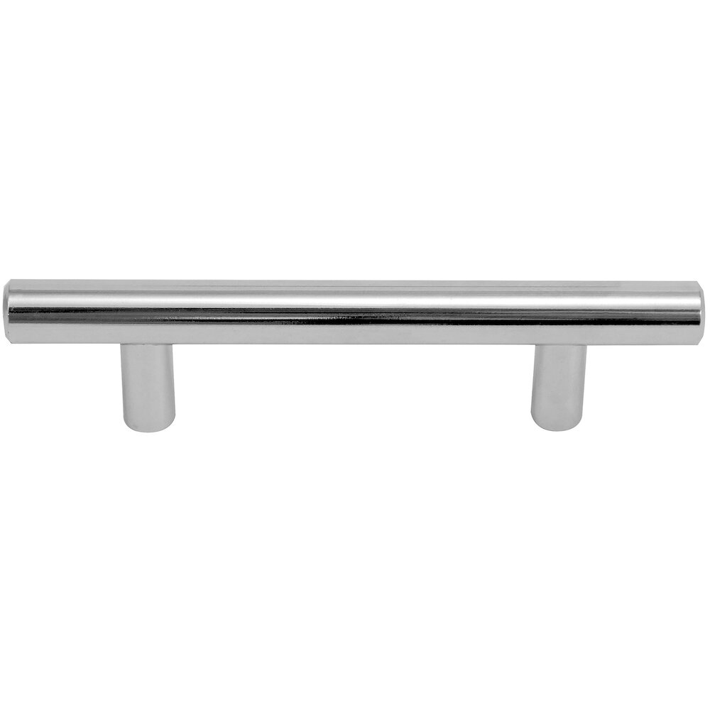 3" Centers Steel T-Bar Pull in Polished Chrome