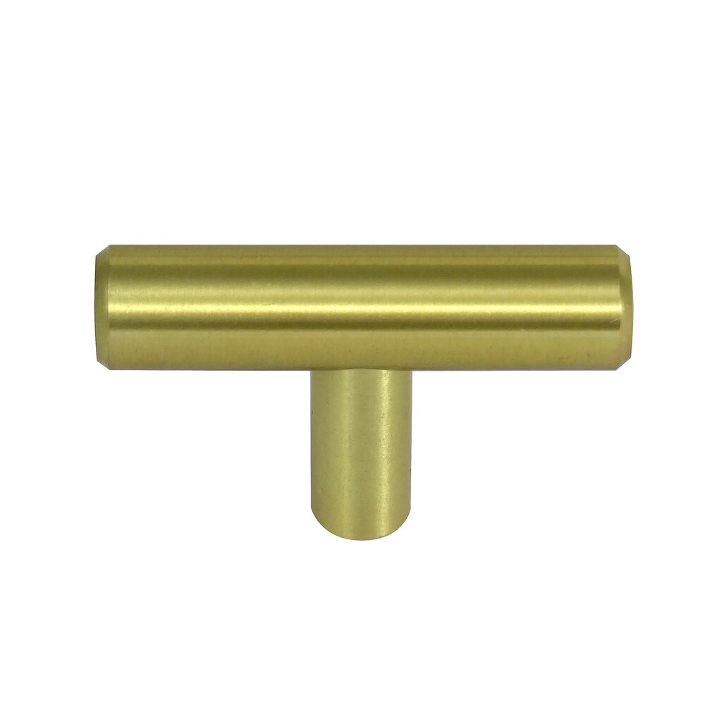 2" Long Steel T-Bar Pull in Satin Brass