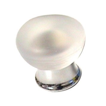 30mm Small Frosted Crystal Knob in Polished Chrome