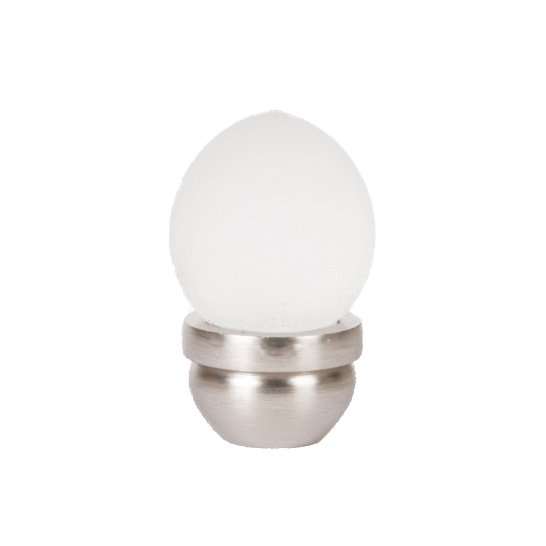 1" (25mm)  Knob in Frosted Clear/Brushed Nickel