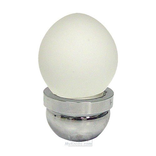 1" (25mm)  Knob in Frosted Clear/Polished Chrome