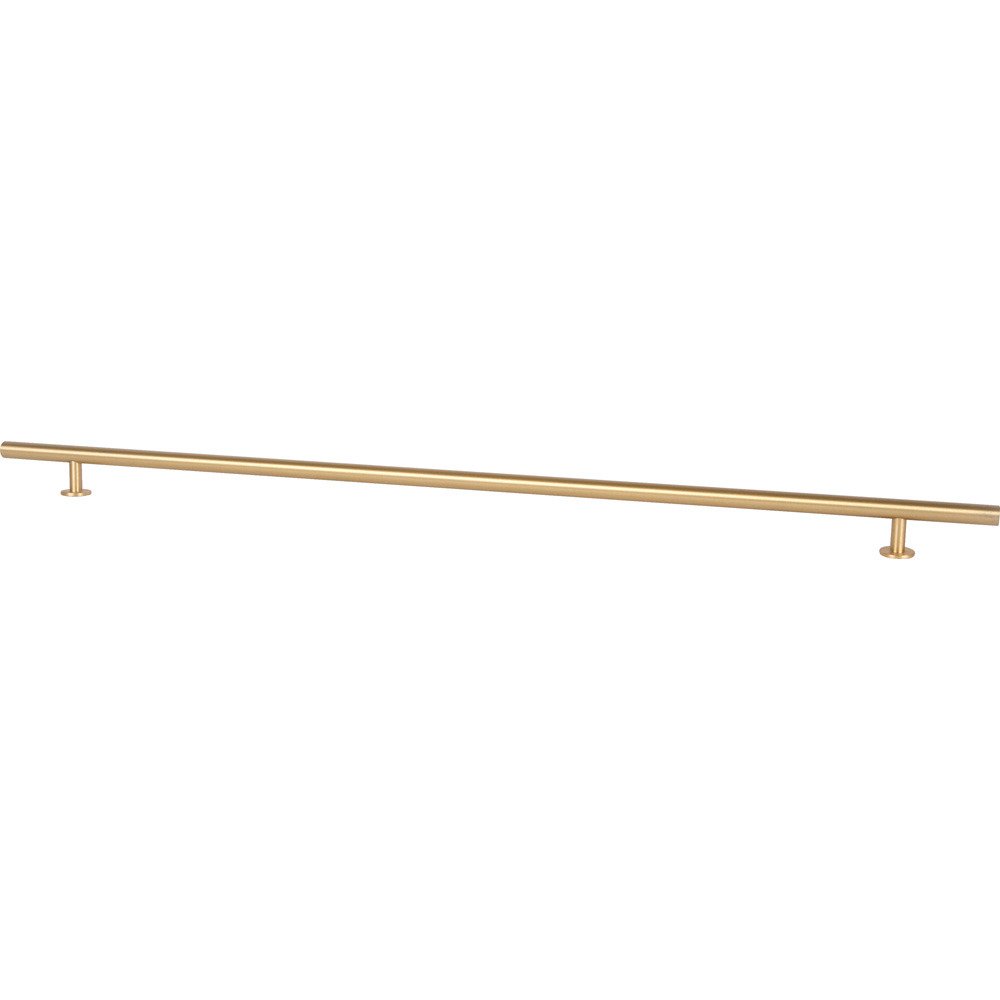 20" (508mm) Centers 24" O/A Round Solid Brass Bar Pull in Brushed Brass