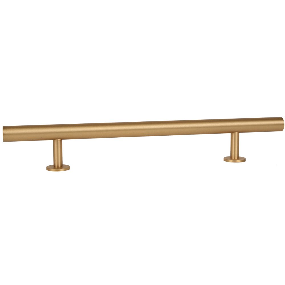 9" Centers Round Solid Brass Bar Appliance Pull in Brushed Brass